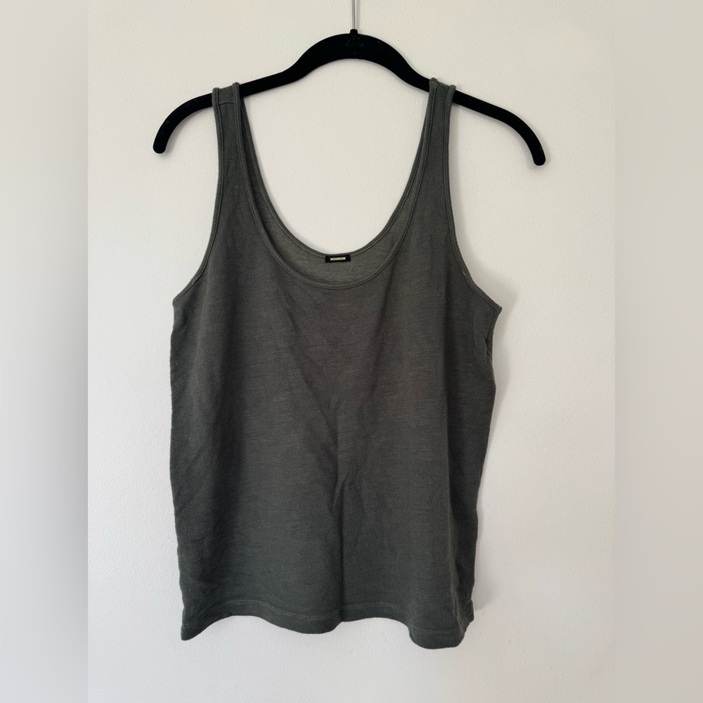 Green Monrow tank french terry